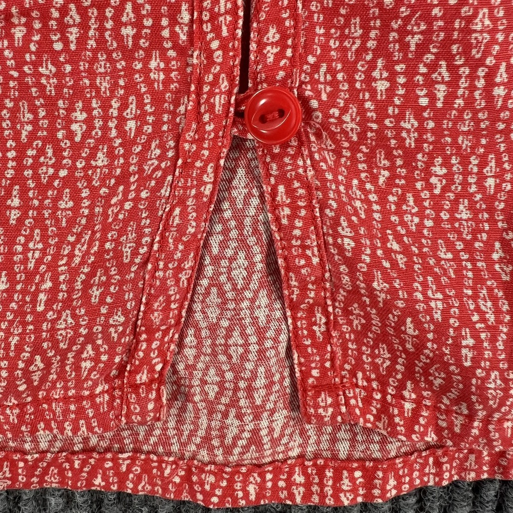 Toad&Co Shirt Womens Medium Red Button Front Lace Trim Long‎ Sleeve Blouse - Picture 7 of 13